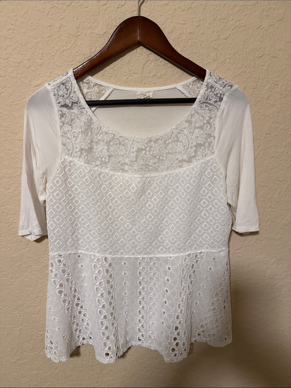 Anthropologie White Tunic Top Tiny size m